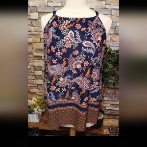 Women's Large Perseption Paisley Halter Blouse